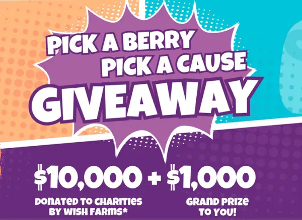 Pick a Berry, Pick a Cause Sweepstakes - Win VISA Gift Cards Up to $1,000!