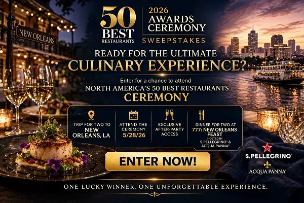 Win VIP Trip to 50 Best Restaurants Awards 2026
