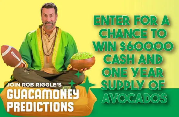 Avocados From Mexico Big Guaca Money Sweepstakes: Win $60,000 Big Game Cash Prize