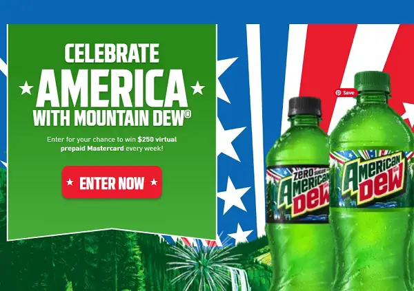 American Dew Sweepstakes: Win $250 Gift Cards Weekly! (313 Winners)
