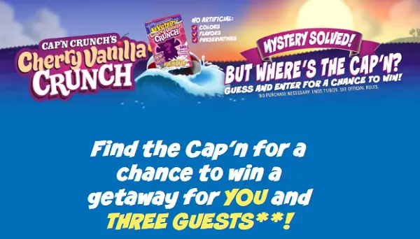 Find the Cap’n Sweepstakes – Win a Trip for 4