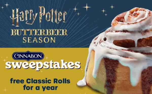Cinnabon Butterbeer Sweepstakes: Win Free Cinnabon for a Year!