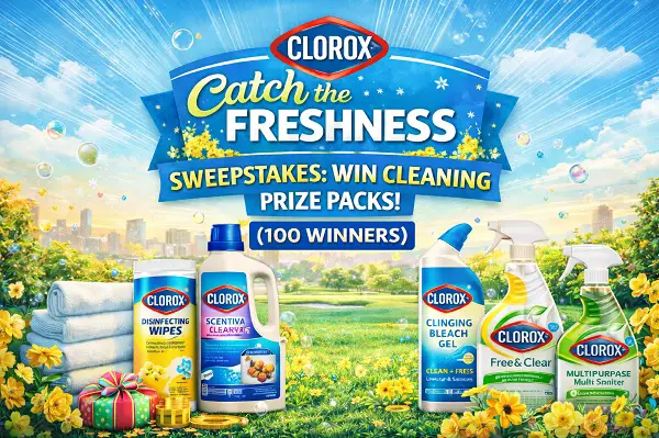 Clorox Catch Holiday 2026 Promotion: Win Clorox Cleaning Prize Packs & Products [102 Prizes]