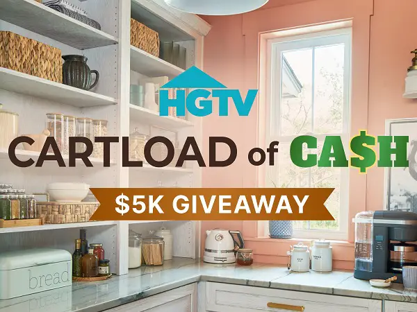 HGTV & Food Network Cartload of Cash Sweepstakes – Win $5000 Cash (Daily Entry)