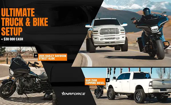 ENRForce Ultimate Truck and Bike Giveaway – Win a RAM 2500, Harley-Davidson Street Glide & $30,000 Cash