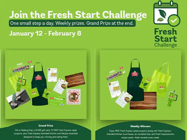 Fresh Express Fresh Start Challenge Sweepstakes 2026 – Win Over $2,000 in Wellness Prizes