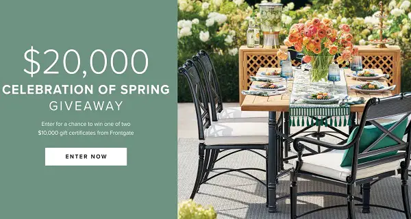 Frontgate Spring Giveaway: Win a $10,000 Frontgate Gift Card! (2 Winners)