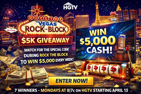 HGTV Rock the Vegas Block Giveaway – Win $5K Weekly!