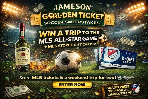 Jameson Goal-Den Ticket Sweepstakes: Win MLS All-Star Game Trip!