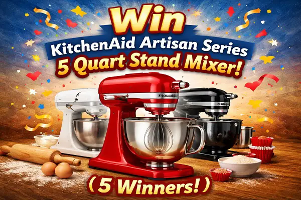 KitchenAid Giveaway – Win Artisan 5 Qt Mixer! (5 Winners)
