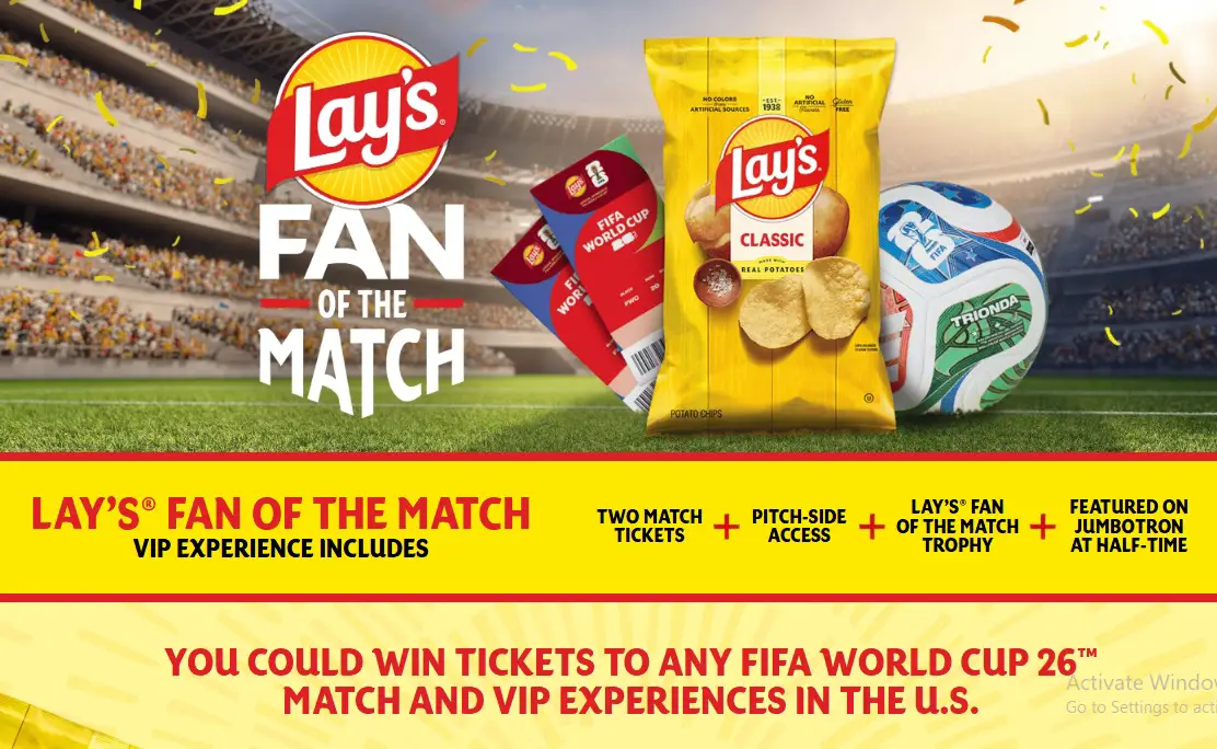 LAY’S Fan of the Match Sweepstakes – Win FIFA World Cup 26 VIP Experiences or Instant Win Prizes!