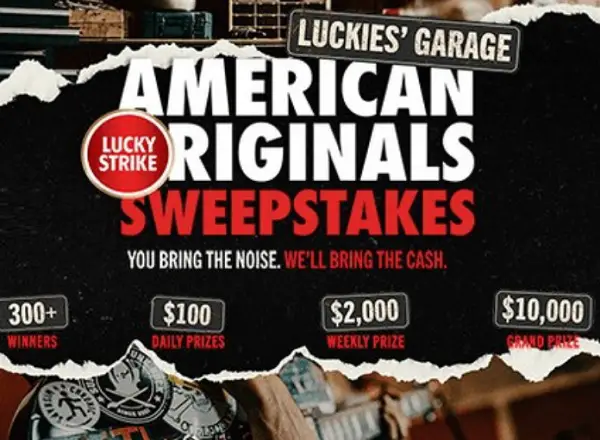 Luckies' Garage Sweepstakes: Win $10,000 Cash + $2,000 Weekly!