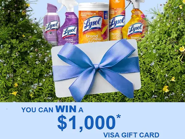 Lysol Sweepstakes- Win a $1,000 Visa Gift Card!
