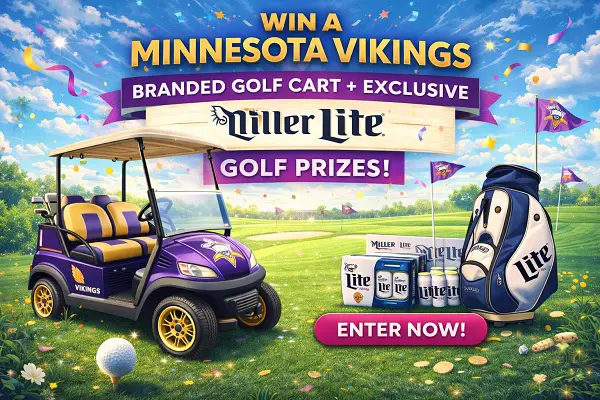 Win a Minnesota Vikings Branded Golf Cart + Exclusive Miller Lite Golf Prizes!