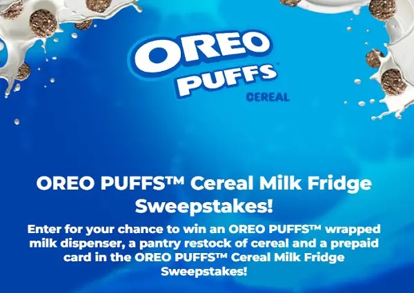 Win an OREO PUFFS Milk Dispenser + Cereal Restock! (3 Winners)