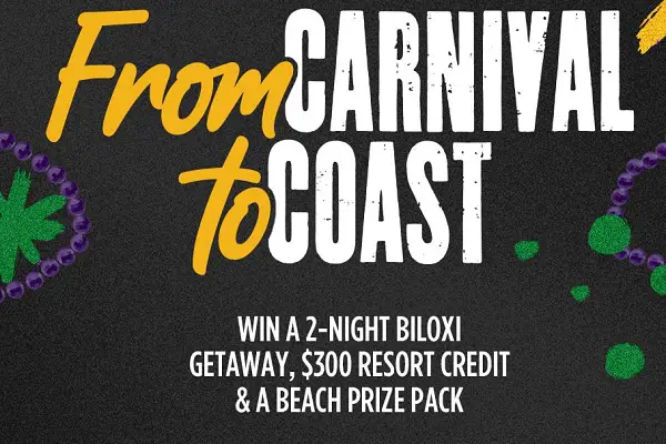 Pelicans Carnival to Coast Getaway Sweepstakes – Win a Coastal Mississippi Trip