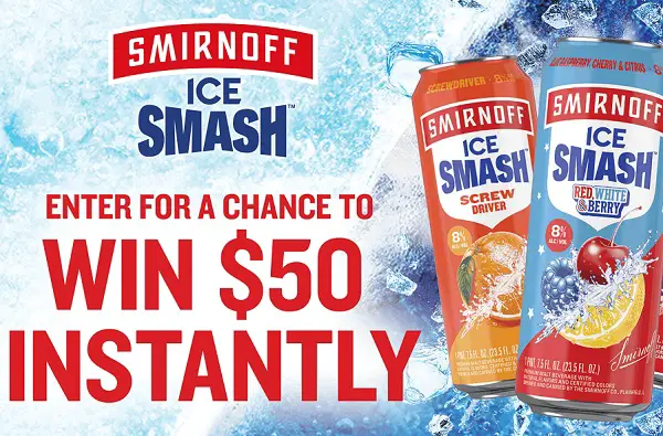 Smirnoff Ice Smash for Cash Instant Win Game: Win $50 Cash! (600 Winners)