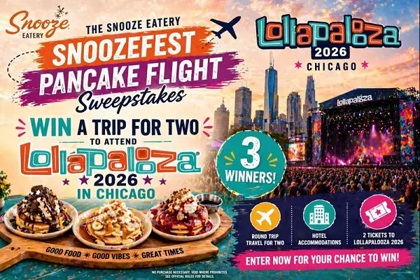 Snooze Fest Sweepstakes: Win Lollapalooza 2026 Trip! (3 Winners)