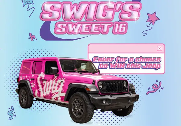 Swig 16 Birthday Sweepstakes: Win Custom Jeep Wrangler + Utah Trip!