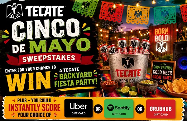 Tecate Cinco De Mayo Sweepstakes: Win a Backyard Fiesta Party or Instant Gift Cards!