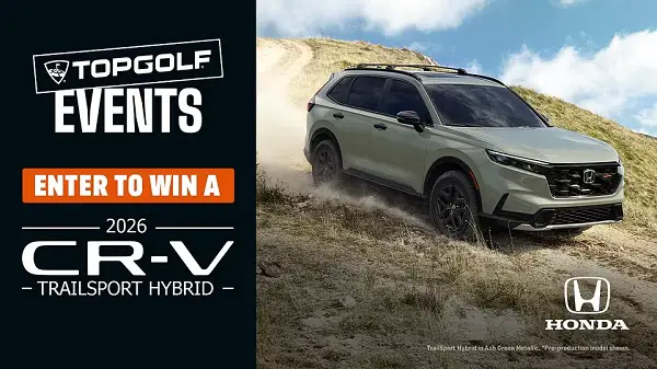 Topgolf Events Sweepstakes: Win a 2026 Honda CR-V TrailSport Hybrid