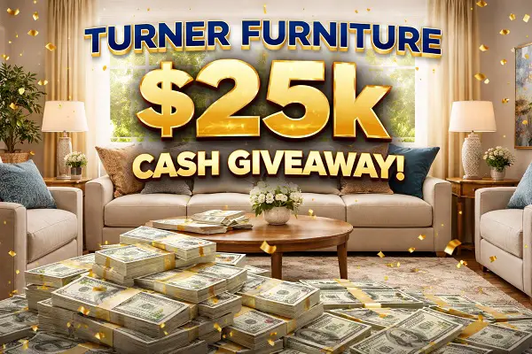 Turner Furniture Giveaway: Win $25,000 Cash!