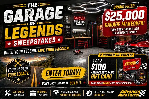 Garage of Legends Sweepstakes – Win $25K Garage Makeover!