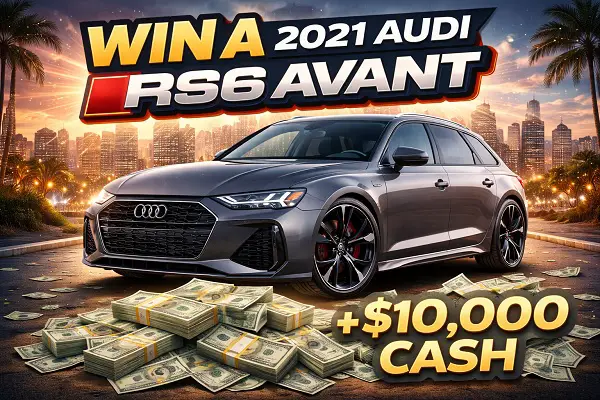 Win a 2021 Audi RS6 Avant + $10,000 Cash