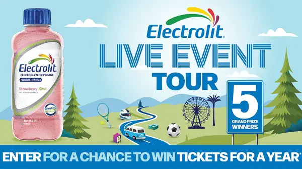 Electrolit Summer Instant Win and Sweepstakes: Win Tickets for a Year + Instant Win $50 Ticket Cash.