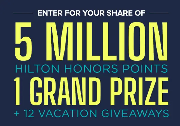 Hilton Grand Vacations Sweepstakes: Win 2 Million Hilton Honors Points + Luxury Vacation! (Monthly Winners)