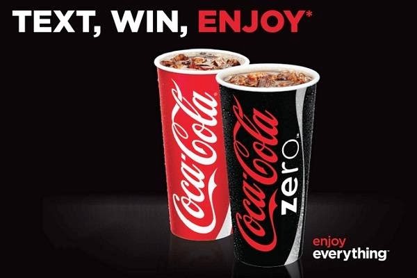 Coke Zero Enjoy Everything Text to Win Sweeps