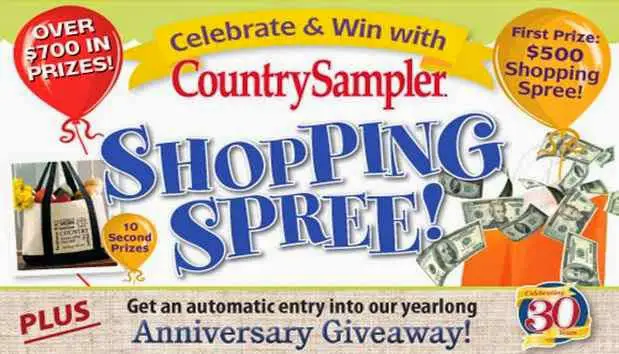 CountrySampler Shopping Spree Anniversary Giveaway