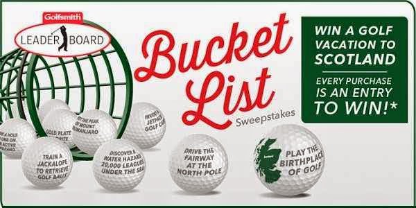 Golfsmith Bucket List Sweepstakes