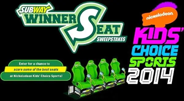 Subway Winner Seats Sweepstakes