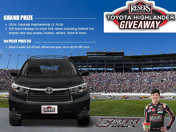 Reser’s Toyota Highlander Giveaway