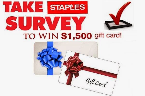 $1,500 Staples Survey Sweepstakes on Survey4bdd.ca