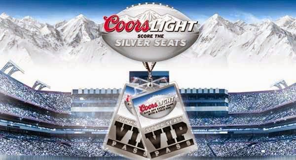 Coors Light Silver Seats Football 2014 Sweeps