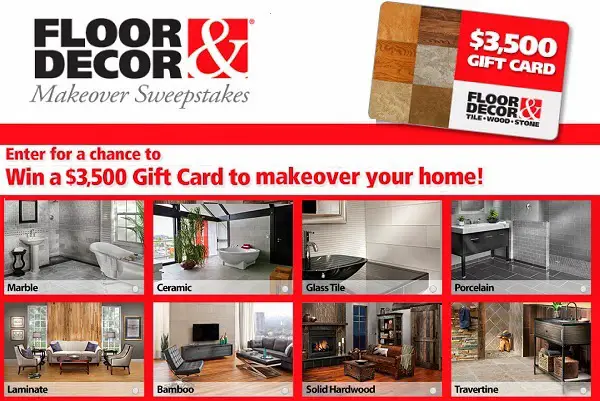 Floor and Decor Makeover Sweepstakes