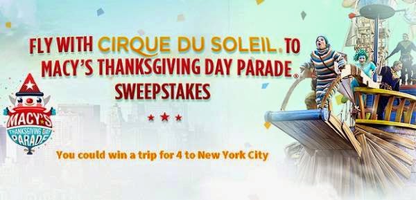 Fly with Cirque du Soleil at Macy‟s Thanksgiving Day Parade Sweeps