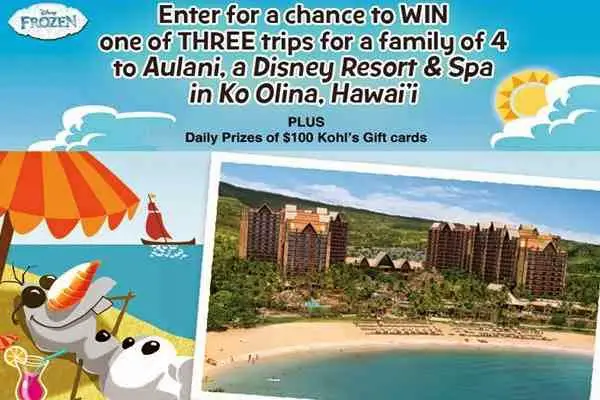 Kohl’s Holiday Frozen Aulani Sweepstakes