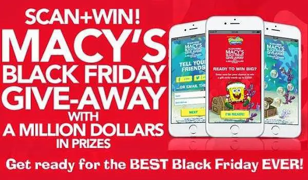 Macys.com Million Dollars Black Friday 2014 Giveaways