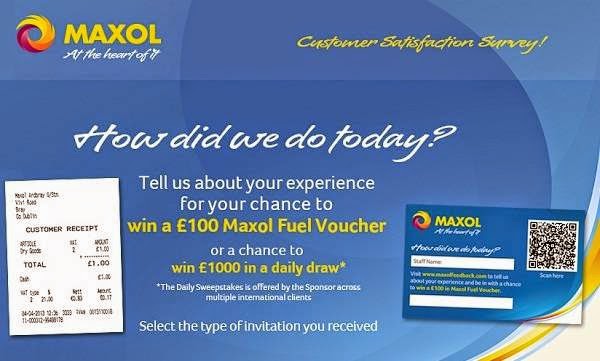 Maxol Feedback Survey Sweepstakes