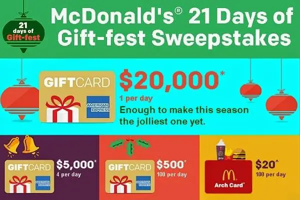McDonald’s Gift-fest Sweepstakes on mcdgiftfest.com