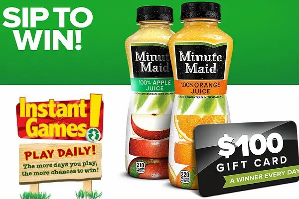 Minute Maid Sip, Text, Win Promotion