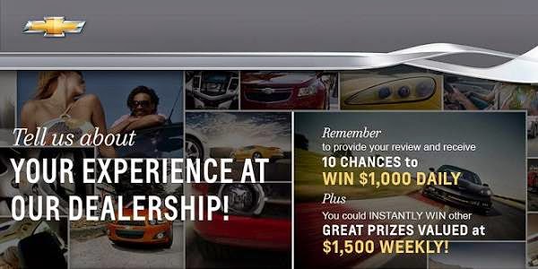 Chevrolet My Dealer Feedback Survey Sweepstakes