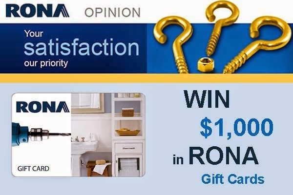 $1,000 Rona Opinion Survey Contest