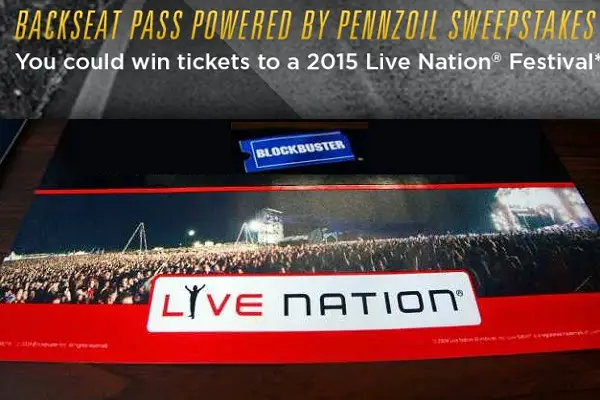 Pennzoil Backseat Pass Sweepstakes