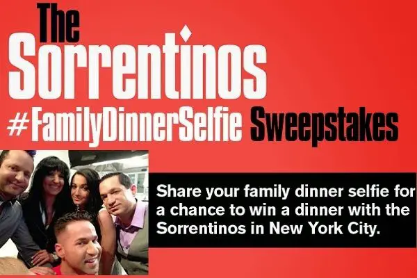 Sorrentinos Family Dinner Selfie Sweepstakes