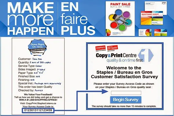 Bureau en Gros & Staples Listen Opinions in Survey Sweepstakes