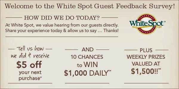 Talk to White Spot Guest Feedback Survey Sweeps